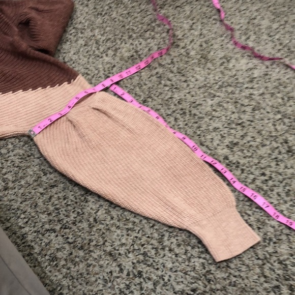 Anthropologie Skies Are Blue Sweater Size Medium Mauve Dusty Pink Puff Sleeve - Picture 11 of 11